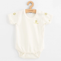 Otroško bodi iz organskega bombaža NEW BABY Olive, kratek rokav