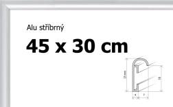 Aluminijast okvir 45 × 30 cm – srebrn