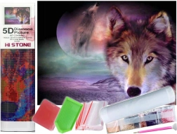 Diamantno slikanje volkovega pogleda 30x40 cm