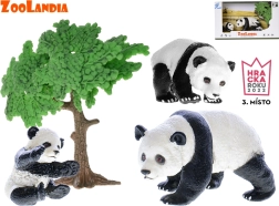 Zoolandia panda z mladiči in dodatki – komplet figuric za živalski vrt