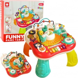 Interaktivna izobraževalna mizica 2v1 z glasbeno ploščo in klavirjem, rdeča