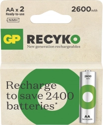 Polnilne baterije GP ReCyko AA Ni-MH 2600 mAh 2 kosi