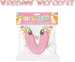 Papirnata girlanda Vse najboljše – rožnata