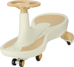 Gravitacijski poganjalec z LED kolesi in glasbo, 76 cm, bež‑bel, nosilnost 100 kg