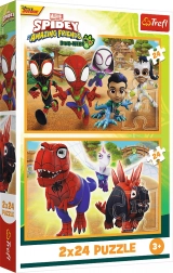 Sestavljanka 2×24 SPIDEY in dinozavri Trefl