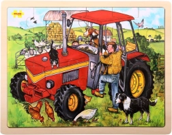 Lesene puzzle traktor 24 kosov BIGJIGS TOYS