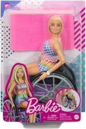 Barbie Fashionistas punčka na invalidskem vozičku s karirastim oblačilom