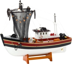 Dekorativni model ribiške ladje z lovilno mrežo 38x31 cm