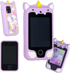 Otroški pametni telefon s fotoaparatom in kamero 8 GB – vijolični samorog