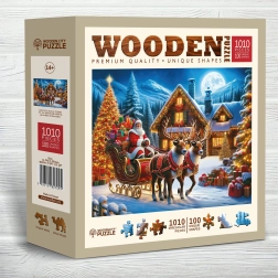 WOODEN CITY Lesene puzzle Božiček prihaja 1010 koščkov