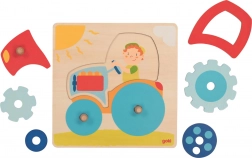 Goki lesene puzzle traktor, 6 kosov