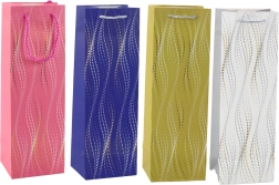 Darilna vrečka za steklenico s bleščečimi valovi