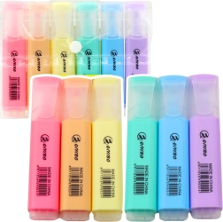 Set pastelnih označevalnikov v etuiju, 6 kos
