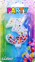 Zabavna svečka številka 3 s pikami