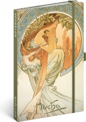 Notique beležka ALFONS MUCHA – Poezija, črtna 13 × 21 cm