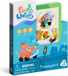 čarobno slikanje z vodo – prevoz – pobarvanke 12 × 14 cm s čopičem, 8 listov