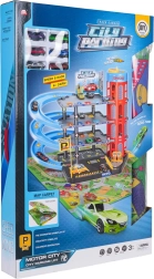 Večnivojsko parkirišče z dvigalom in igralno podlogo + 6 avtomobilčkov