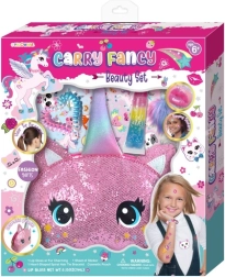 Komplet ličil in nalepk s kozmetično torbico