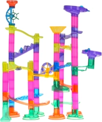 Konstrukcijski komplet kroglična steza, 105 delov z bleščečimi kroglicami