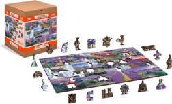 Lesene puzzle WOODEN CITY Sivkina Francija 2v1, 300 kosov