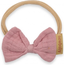 naglavni trak za dojenčke New Baby rožnat muslin