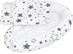 Luksuzno gnezdece z odejico za dojenčka New Baby sive zvezde