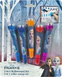 Komplet žigov 2v1 Frozen – ustvarjalni flomastri z valjčnim žigom
