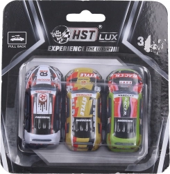 Kovinski avtomobilček na vlečenje nazaj – komplet 3 kos