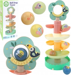 Lesena spiralna kroglična steza WOOPIE GREEN, 6 delov