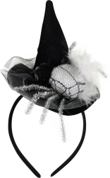 Naglavni trak z mini klobučkom in pajkom