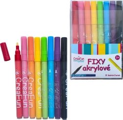 CreaFun akrilni flomastri, 8 barv