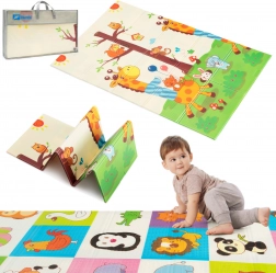 Humbi dvostranska zložljiva pena XPE podloga 120 × 180 z živalmi in žirafami