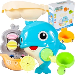 Kopalna igrača delfinček z rumeno in ribico zajemalko