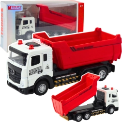 Otroški tovornjak s prekucnikom z kovinsko kabino, lučmi in zvoki