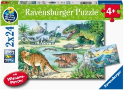 Sestavljanka Svet dinozavrov 2x24 koščkov od Ravensburgerja