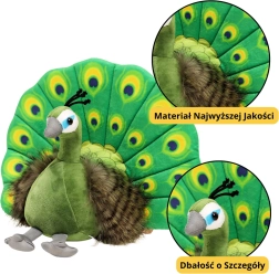 Plišasta igrača Elegantni Pavo zeleni 30 cm