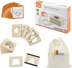 Lesene magnetne šablone z oblikami za risanje