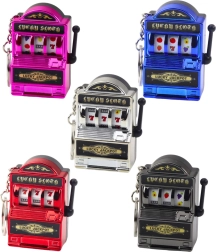 Obesek mini igralni avtomat s slotom, premična ročica, mešane barve