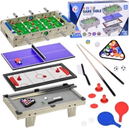 Namizni igralni set 4 v 1 – namizni nogomet, air hockey, ping‑pong in biljard