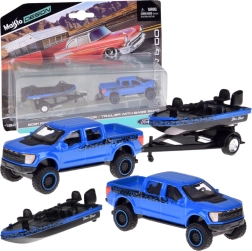 Maisto kovinski model 1:64 – Ford F-150 SVT Raptor z ladjo na prikolici
