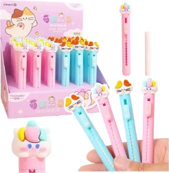 Izvlečni radirko s figurico mačke modra rožnata