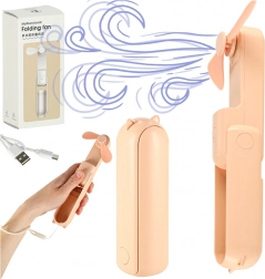 Mini zložljiv namizni ventilator USB roza