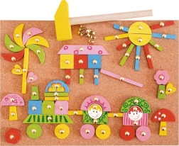 Pluta pribijalka za deklice – ustvarjalna lesena mozaična igra s žebljički