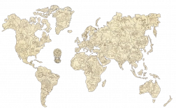 Lesna živalska karta sveta 3D, velikost M