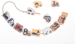 Cubika pastelne natikanke – leseni natikankarski set s prometnimi vozili