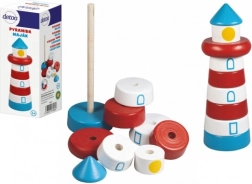 Lesena sestavljanka piramida svetilnik DETOA