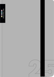 Tedenski rokovnik A6 za leto 2025, siv PASTELINI