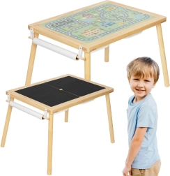 Lesen kreativni mizica 4v1 z tablo, mestnim zemljevidom in držalom za papir WOOPIE GREEN
