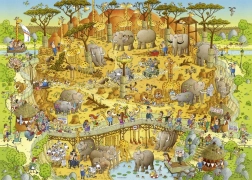 HEYE Puzzle NORA ZOO: Afriška razstava 1000 koščkov