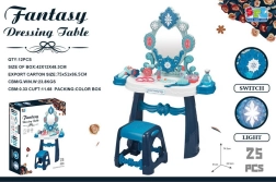 Interaktivna otroška kozmetična mizica z osvetlitvijo in dodatki